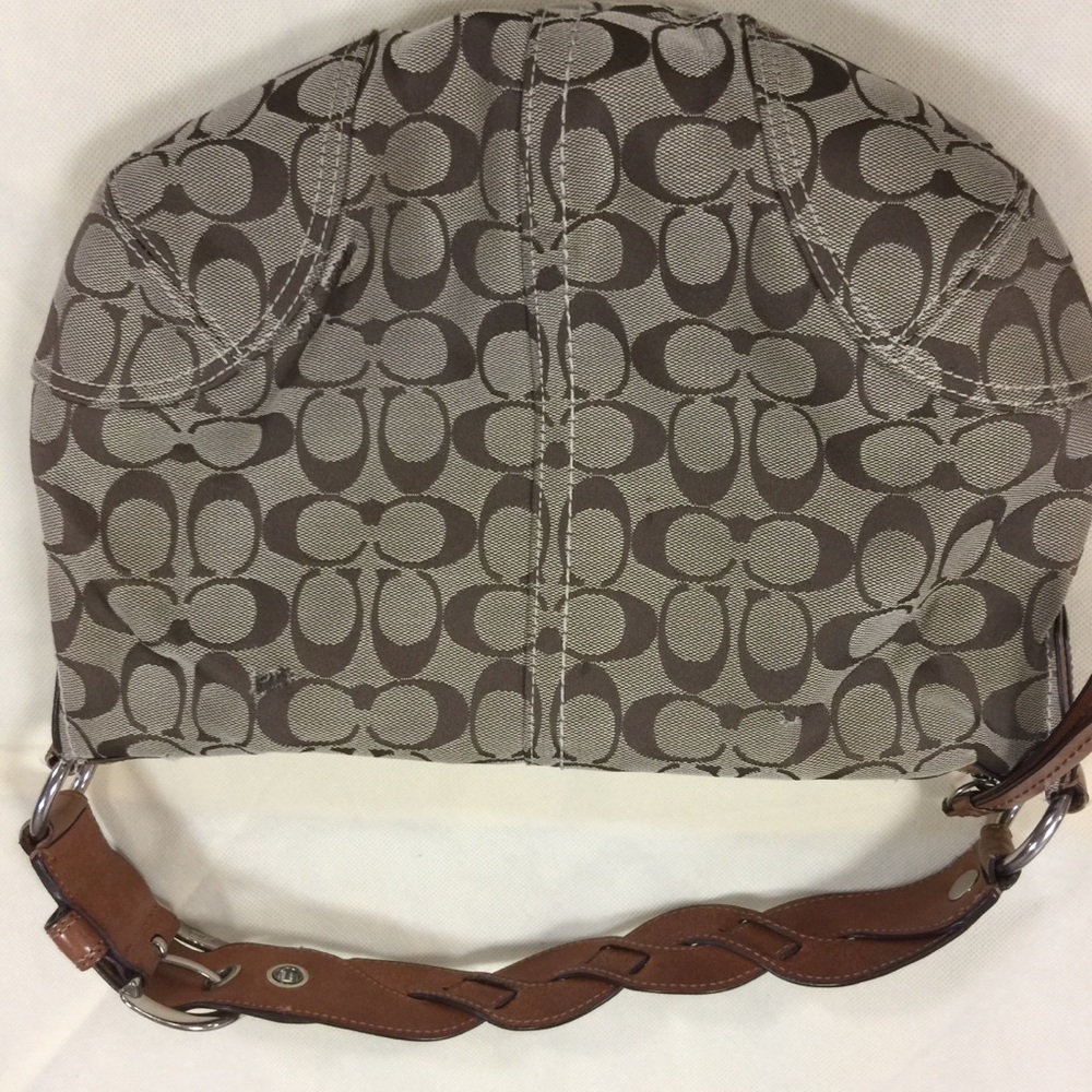 Classic coach handbag in  two tone brown